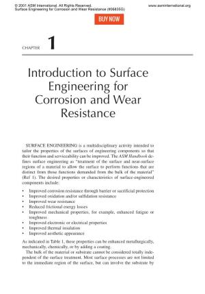 Introduction to Surface Engineering for Corrosion and Wear Resistance