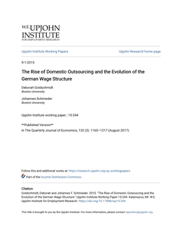 The Rise of Domestic Outsourcing and the Evolution of the German Wage Structure