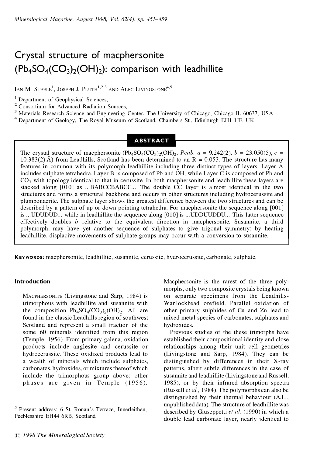 Comparison with Leadhillite