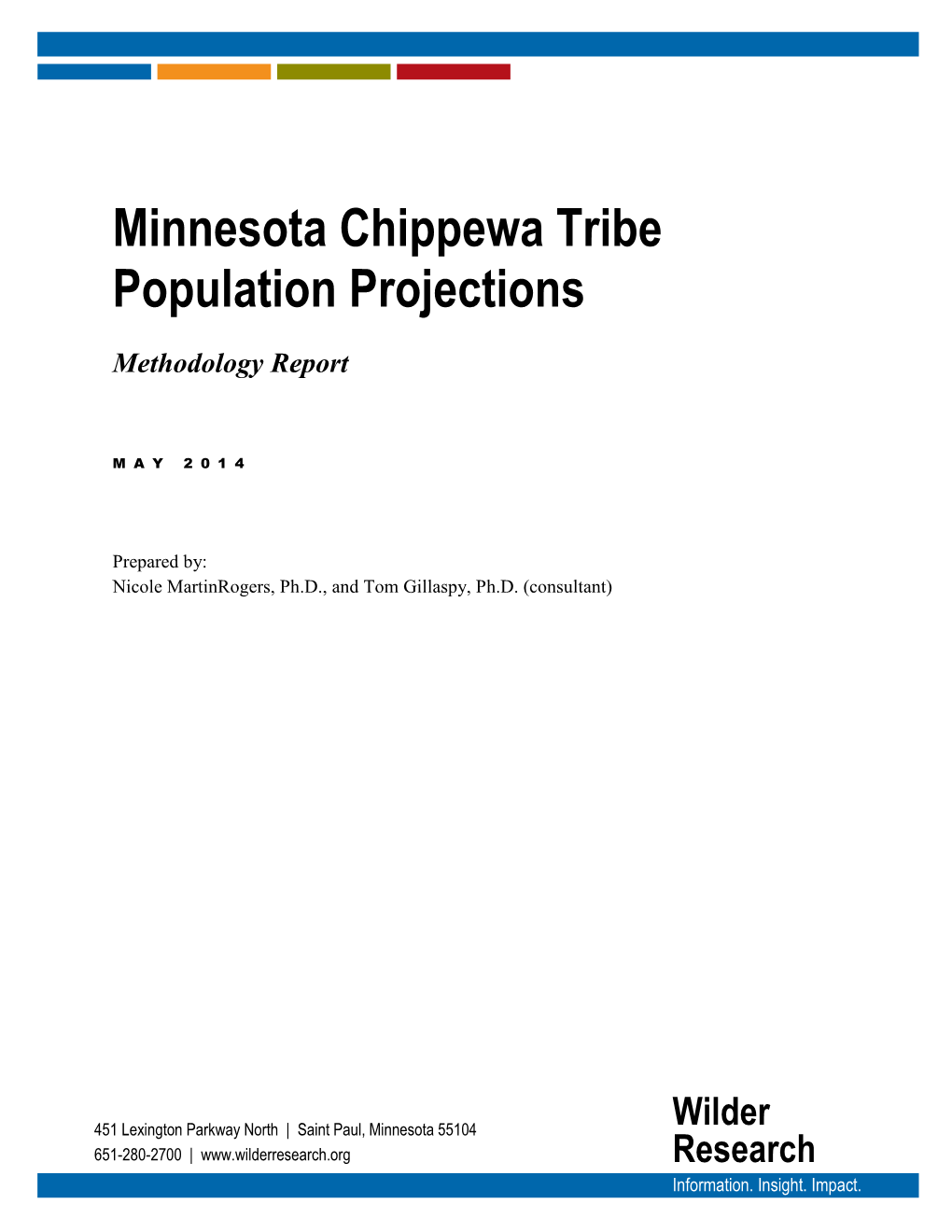 Minnesota Chippewa Tribe Population Projections