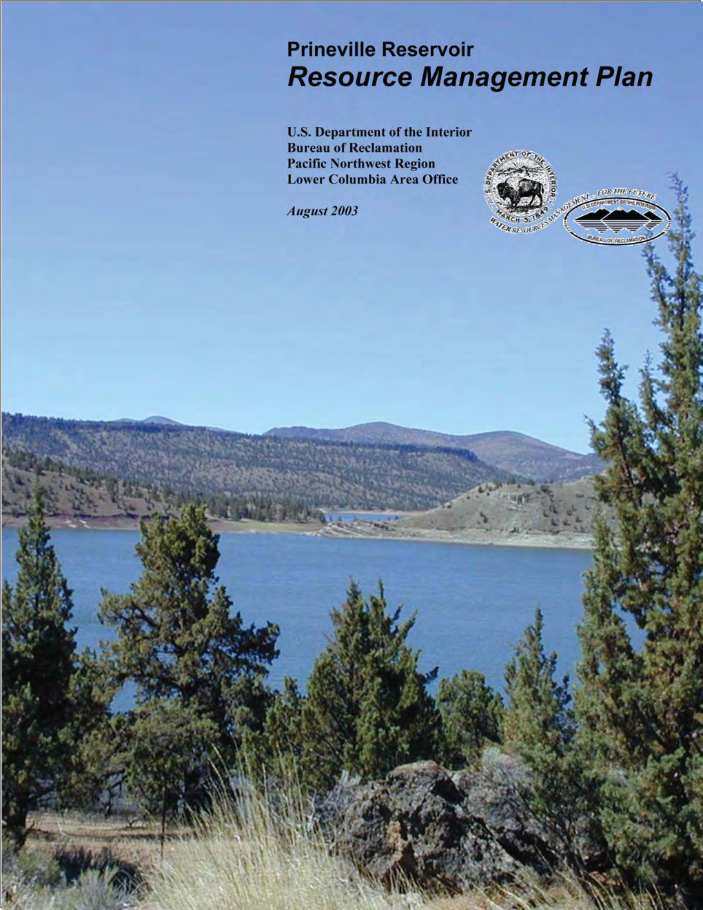 Prineville Reservoir, Resource Management Plan