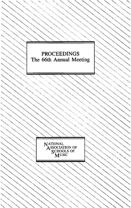 PROCEEDINGS the 66Th Annual Meeting
