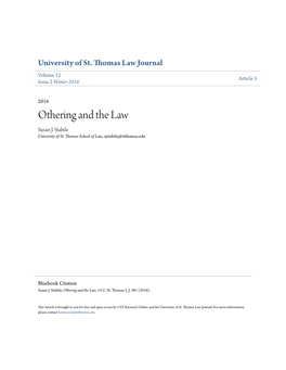 Othering and the Law Susan J