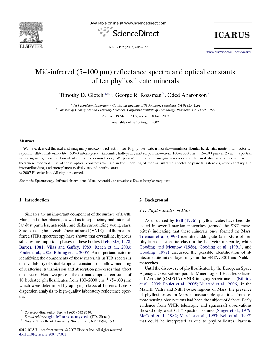 Mid-Infrared (5–100 Μm) Reflectance Spectra and Optical Constants of Ten