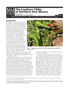 The Landrace Chiles of Northern New Mexico Circular 679 Stephanie Walker and Charles Havlik1