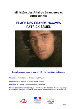 Place Des Grands Hommes Patrick Bruel