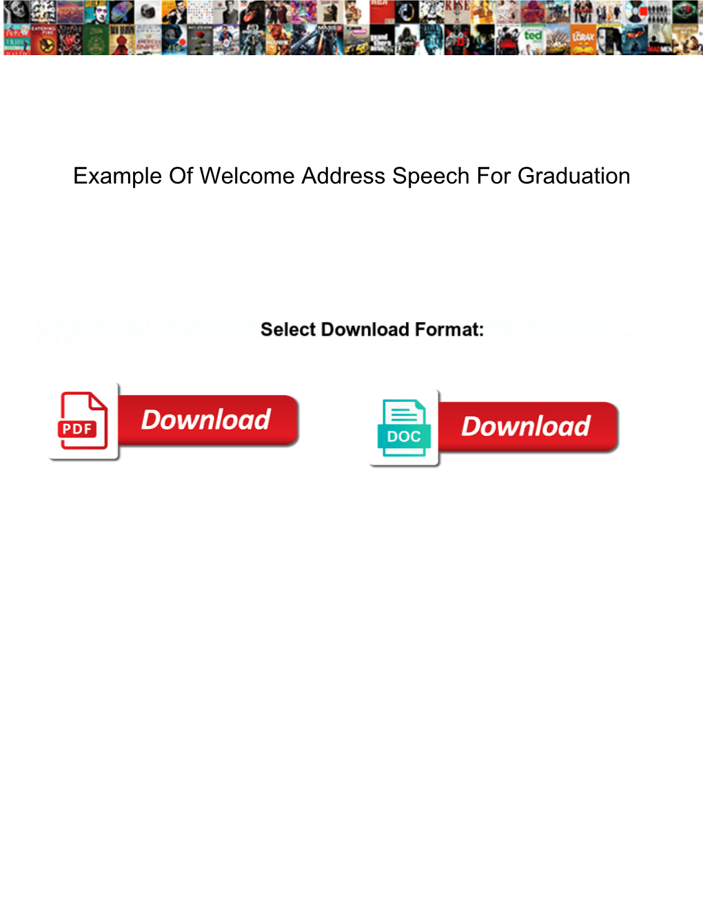 Example of Welcome Address Speech for Graduation