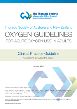 TSANZ Oxygen Guidelines for Acute Oxygen Use in Adults