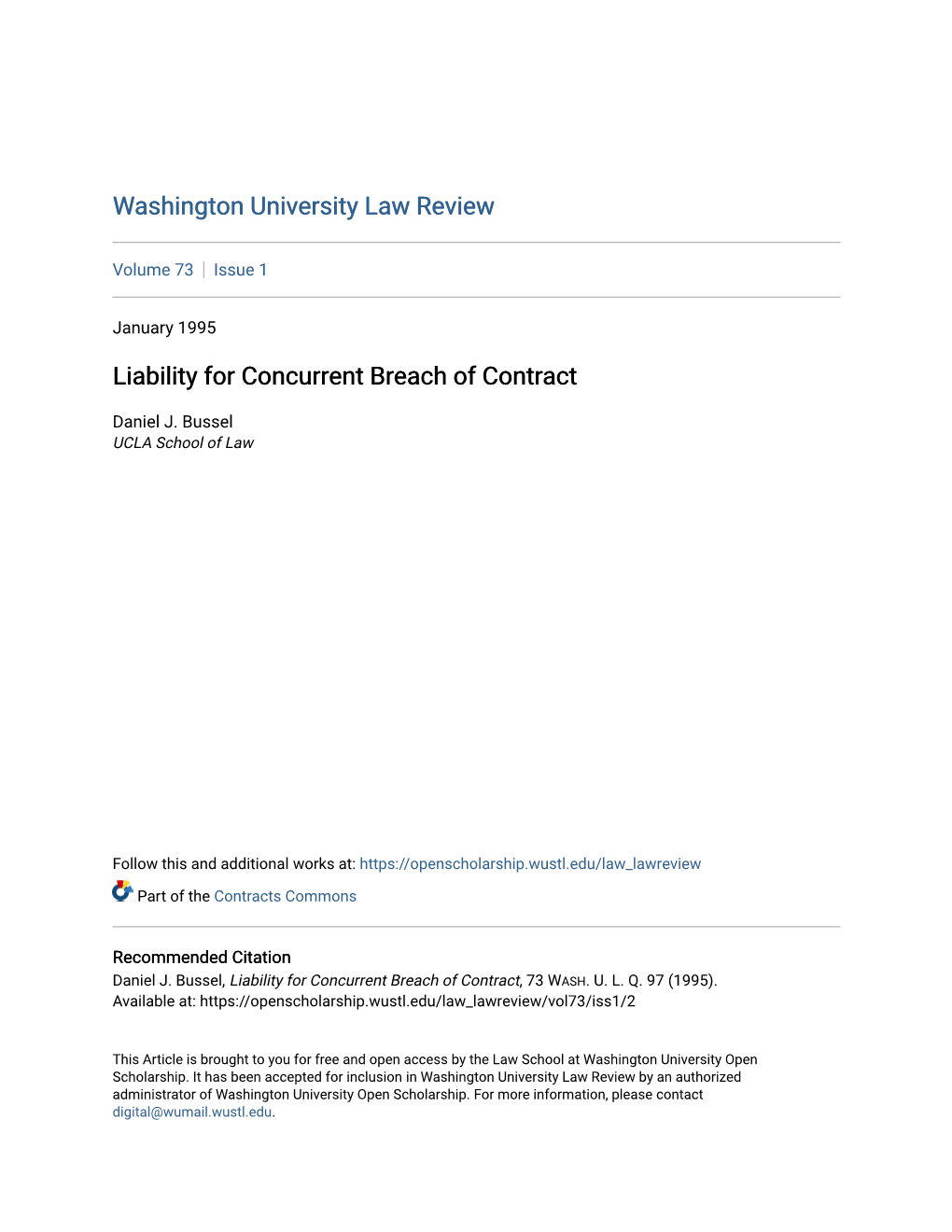 Liability for Concurrent Breach of Contract