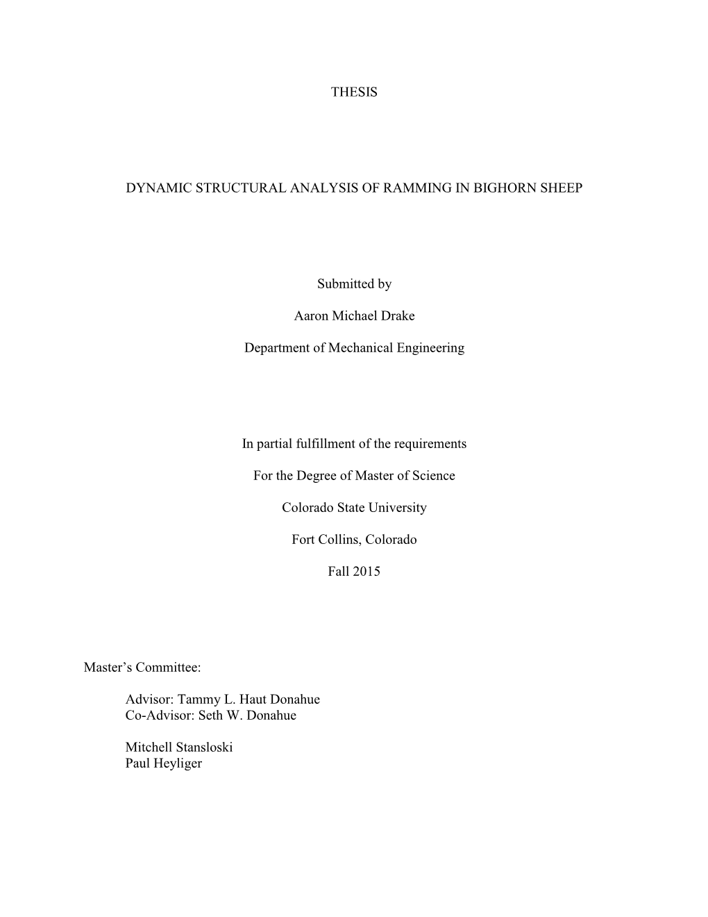 Thesis Dynamic Structural Analysis of Ramming In