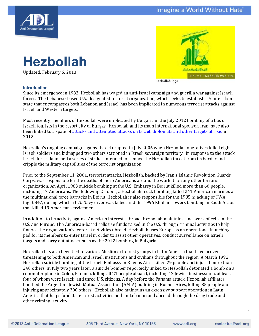 Hezbollah Updated: February 6, 2013