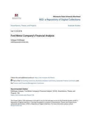 Ford Motor Company's Financial Analysis