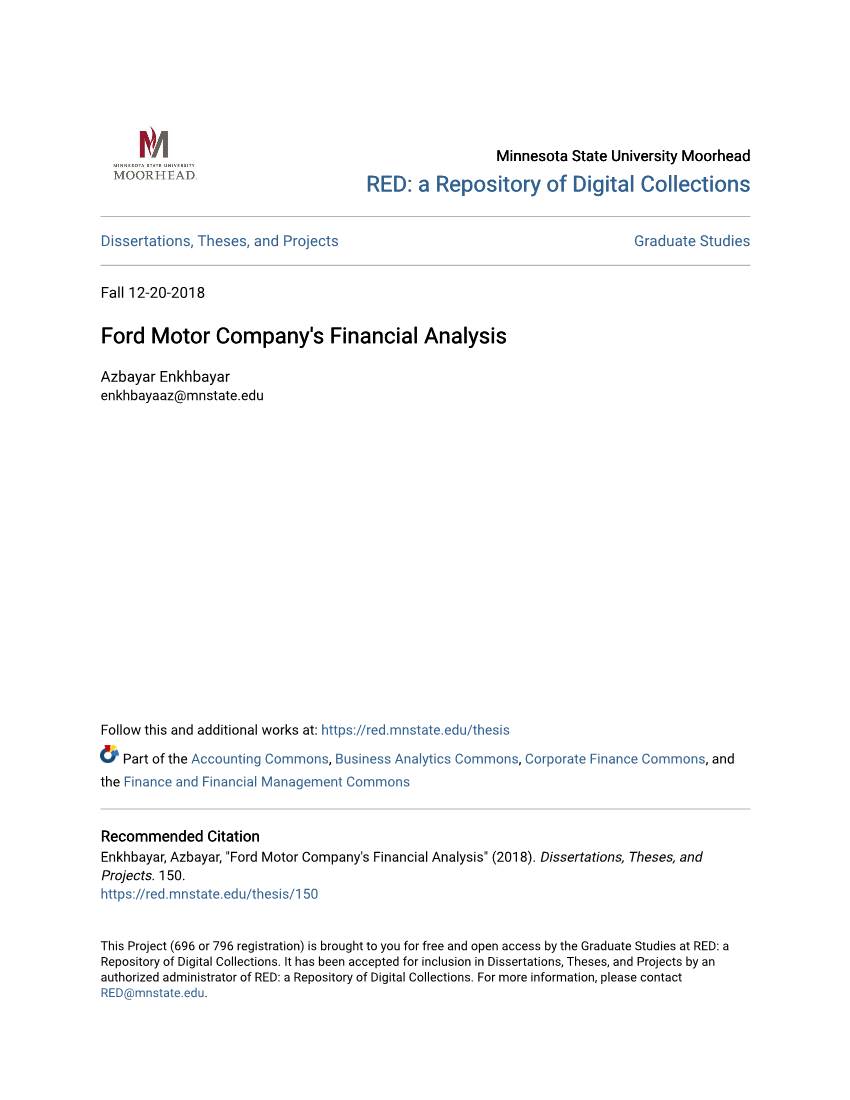 Ford Motor Company's Financial Analysis