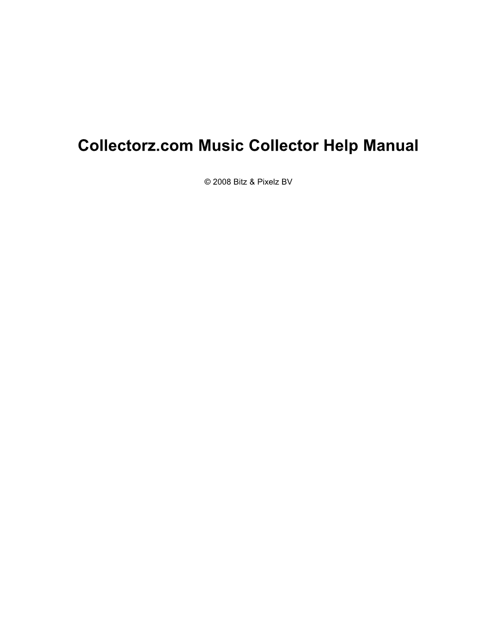Collectorz.Com Music Collector Help Manual