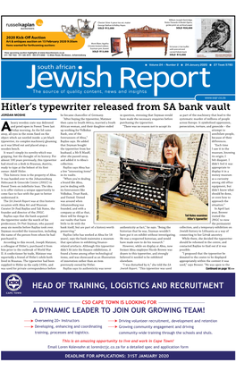 Hitler's Typewriter Released from SA Bank Vault