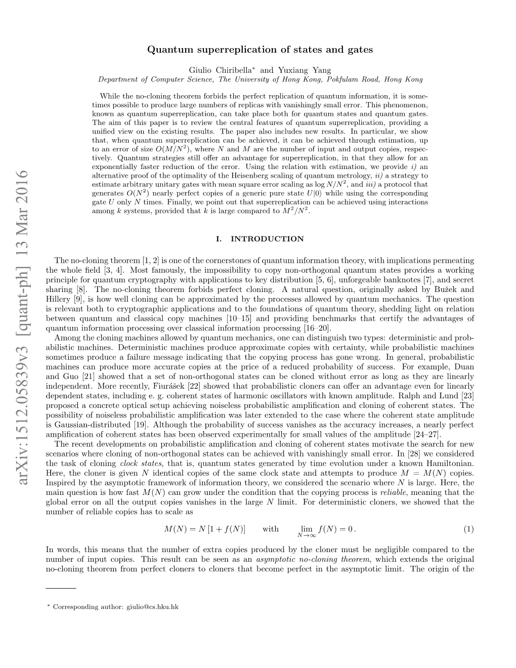 Quantum Superreplication of States and Gates