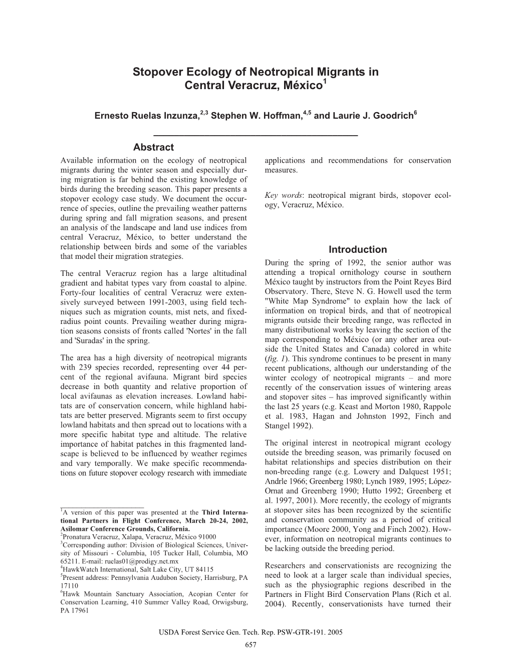 Stopover Ecology of Neotropical Migrants in Central Veracruz, Mexico