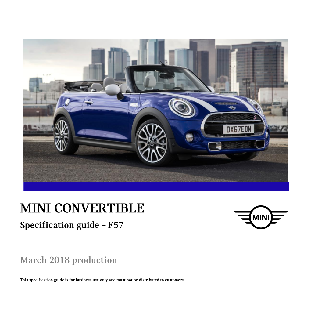 MINI CONVERTIBLE Specification Guide