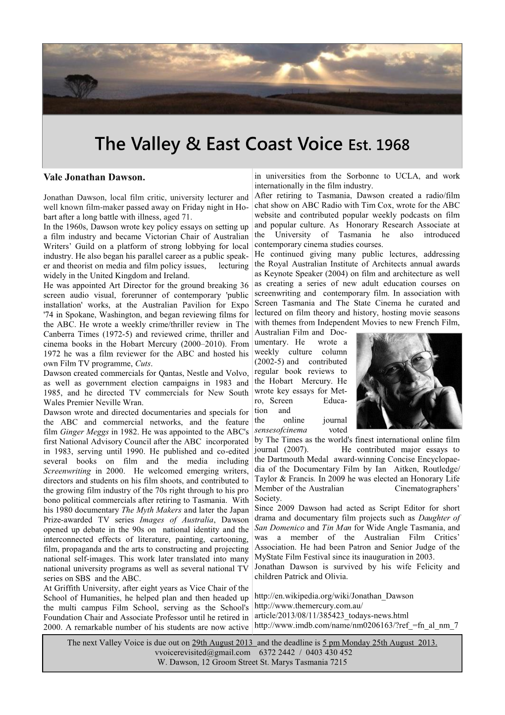 The Valley & East Coast Voice Est. 1968