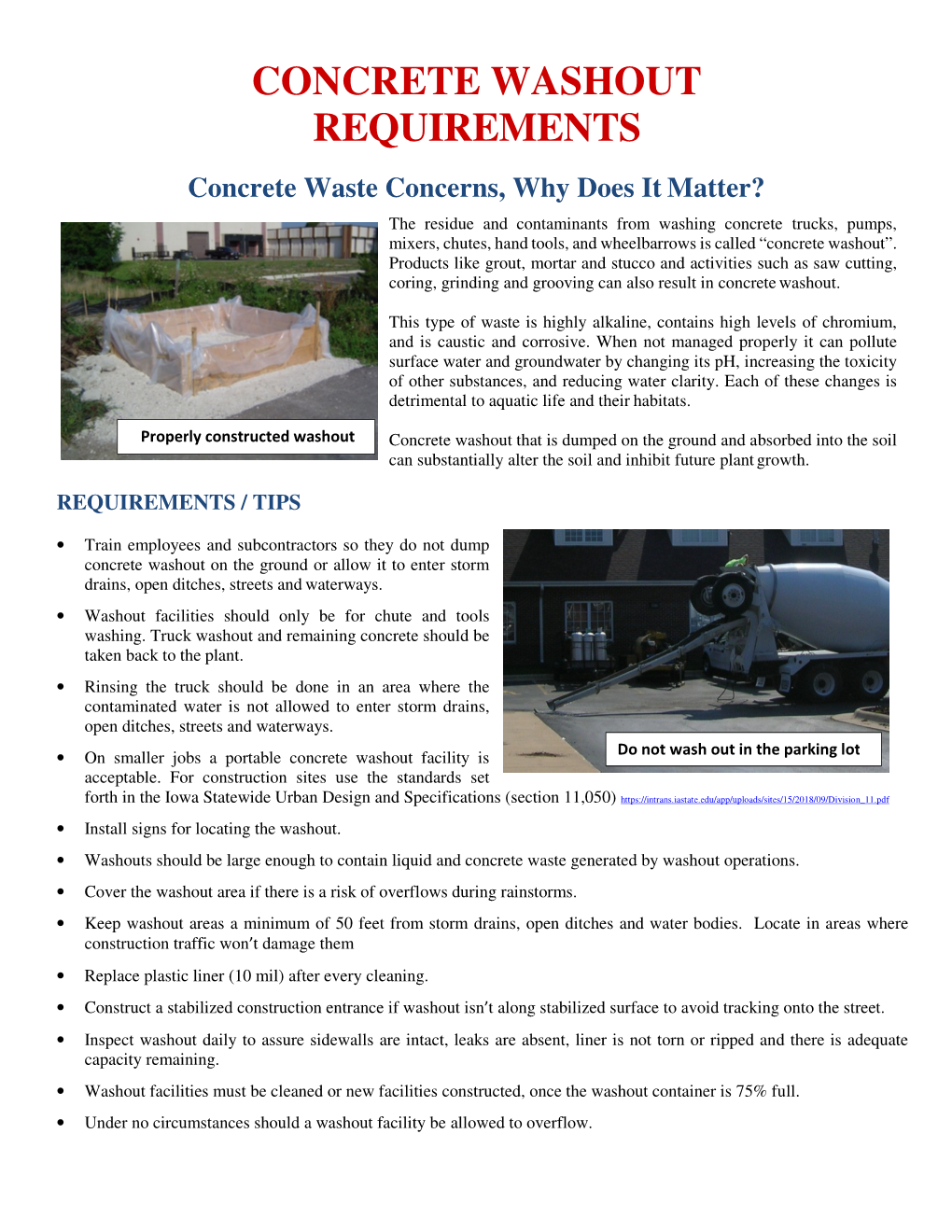 Concrete Washout Requirements
