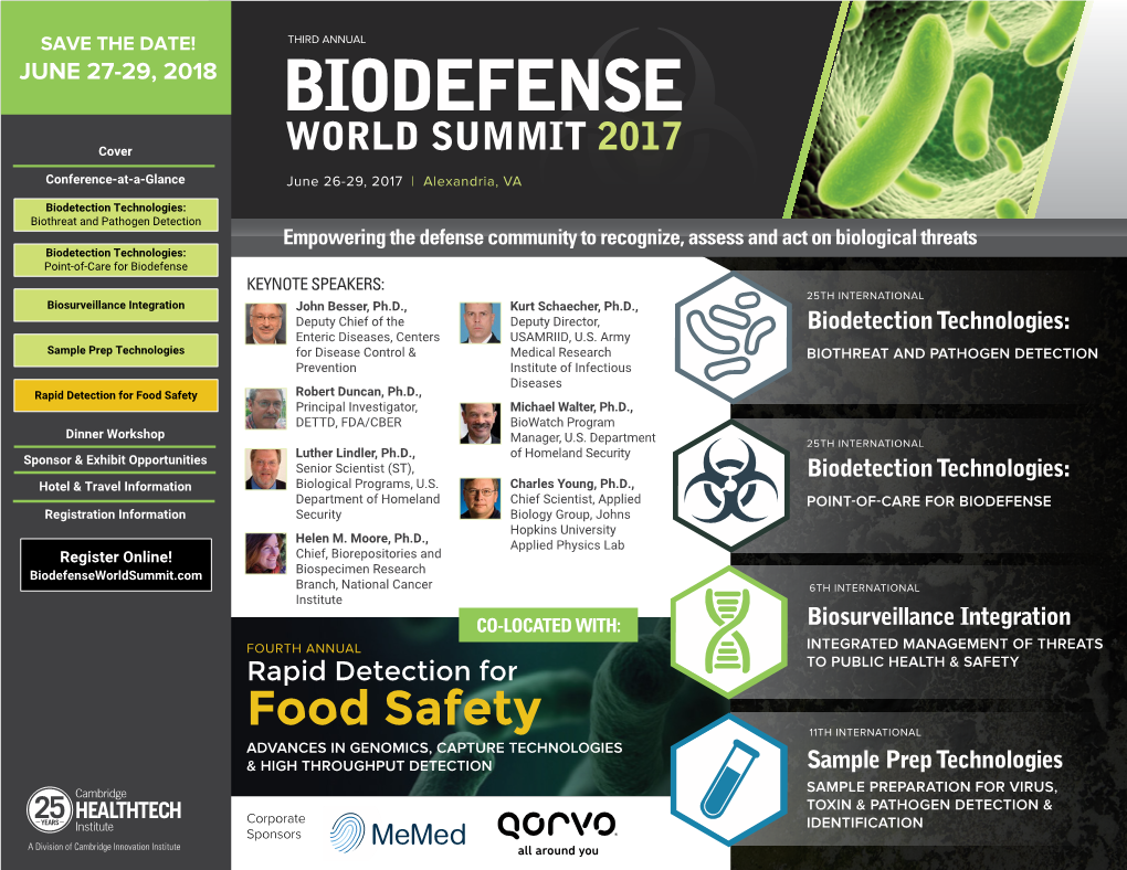2017 Biodefense World Summit Brochure