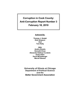 Corruption in Cook County: Anti-Corruption Report Number 3