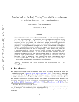 Another Look at the Lady Tasting Tea and Differences Between Permutation Tests and Randomization Tests