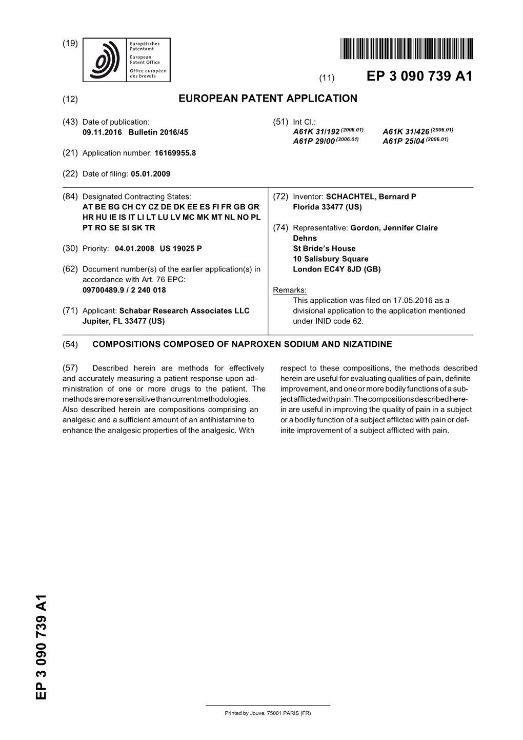 Compositions Composed of Naproxen Sodium and Nizatidine