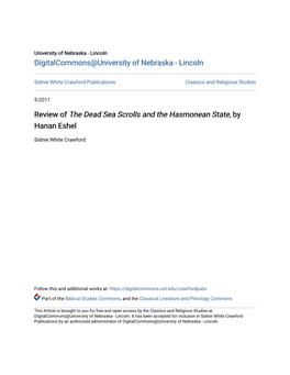 Review of &lt;I&gt;The Dead Sea Scrolls and the Hasmonean State&lt;/I&gt;, By