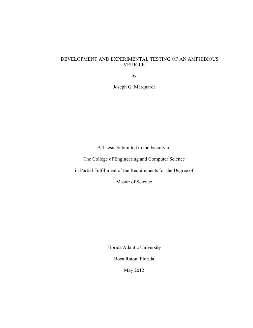 Development and Experimental Testing of an Amphibious Vehicle - DocsLib