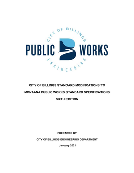 City of Billings Standard Modifications To