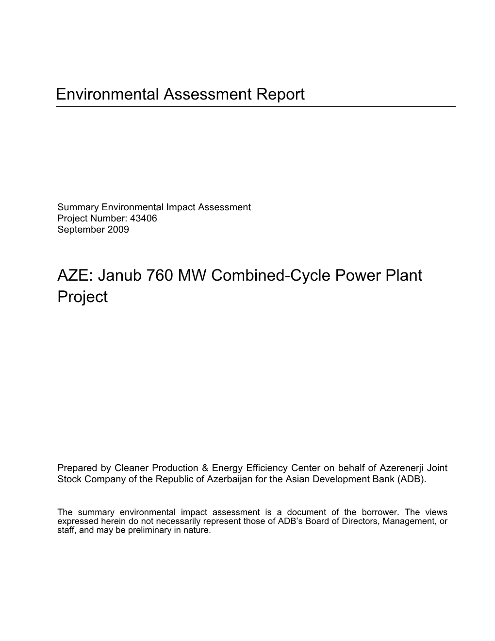 Janub 760 MW Combined-Cycle Power Plant Project