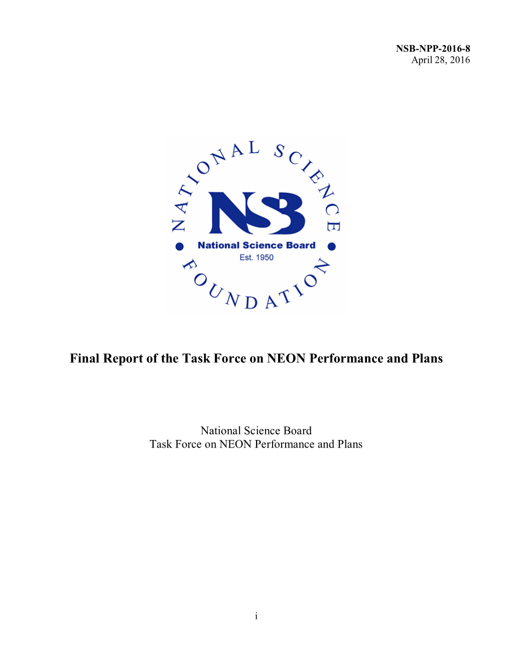 Final Report of the NPP Task Force