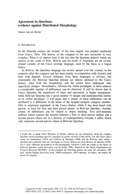 Agreement in Quechua: Evidence Against Distributed Morphology