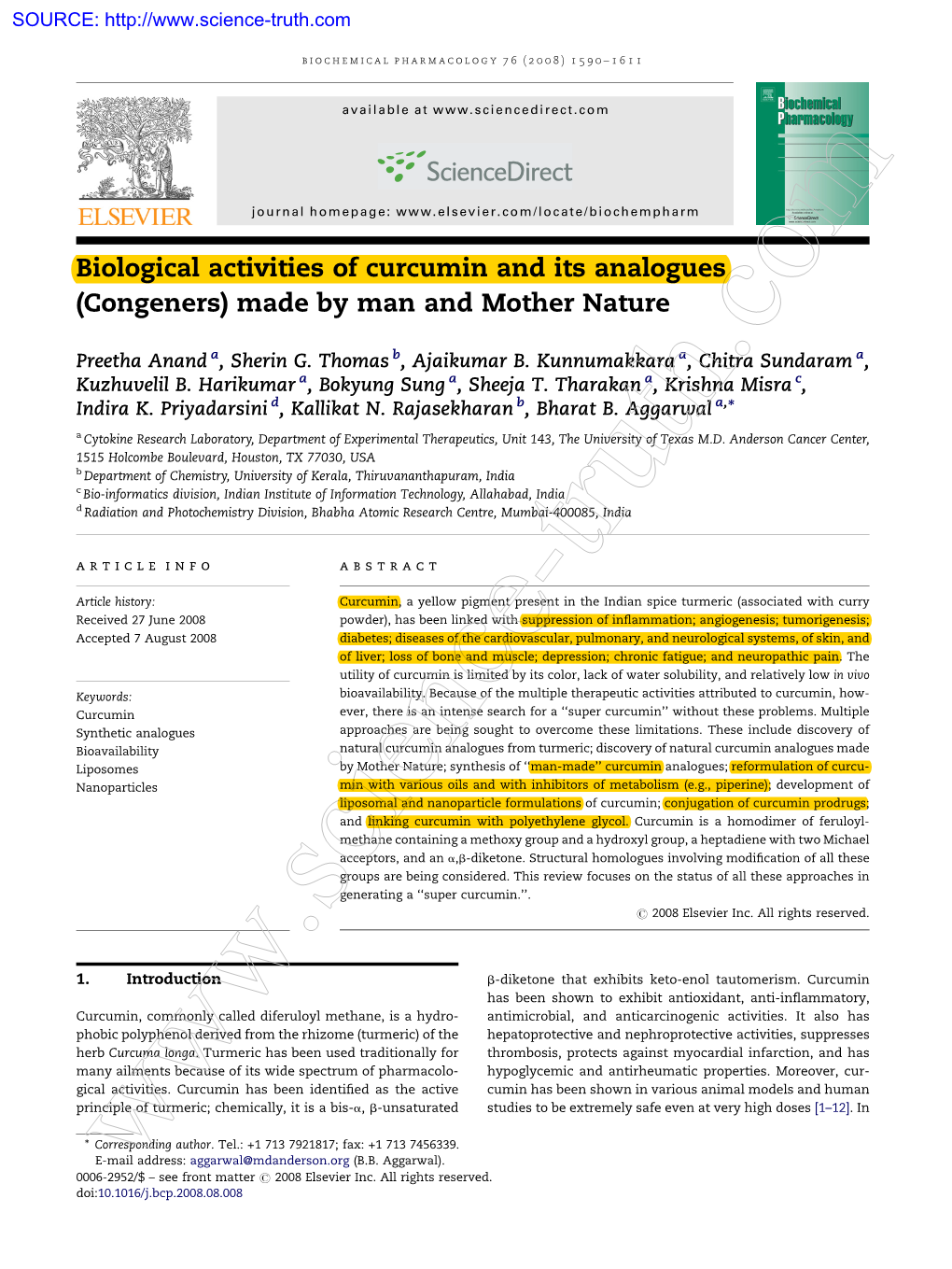 Biological Activities of Curcumin and Its Analogues (Congeners) Made by Man and Mother Nature