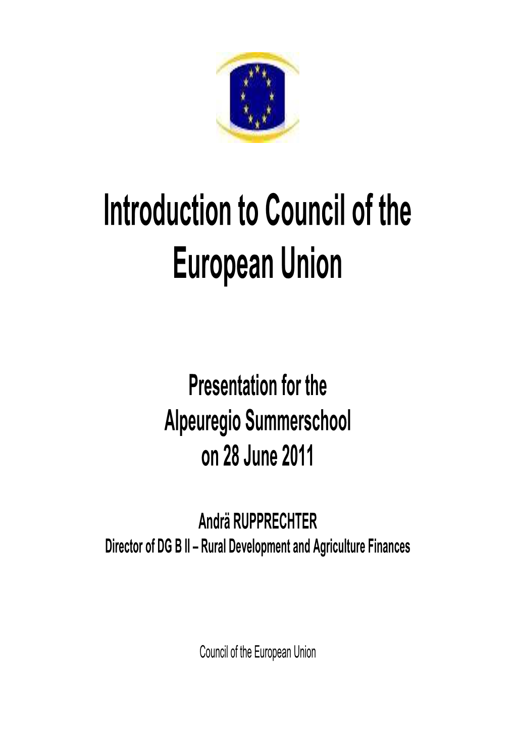 Introduction to Council of the European Union