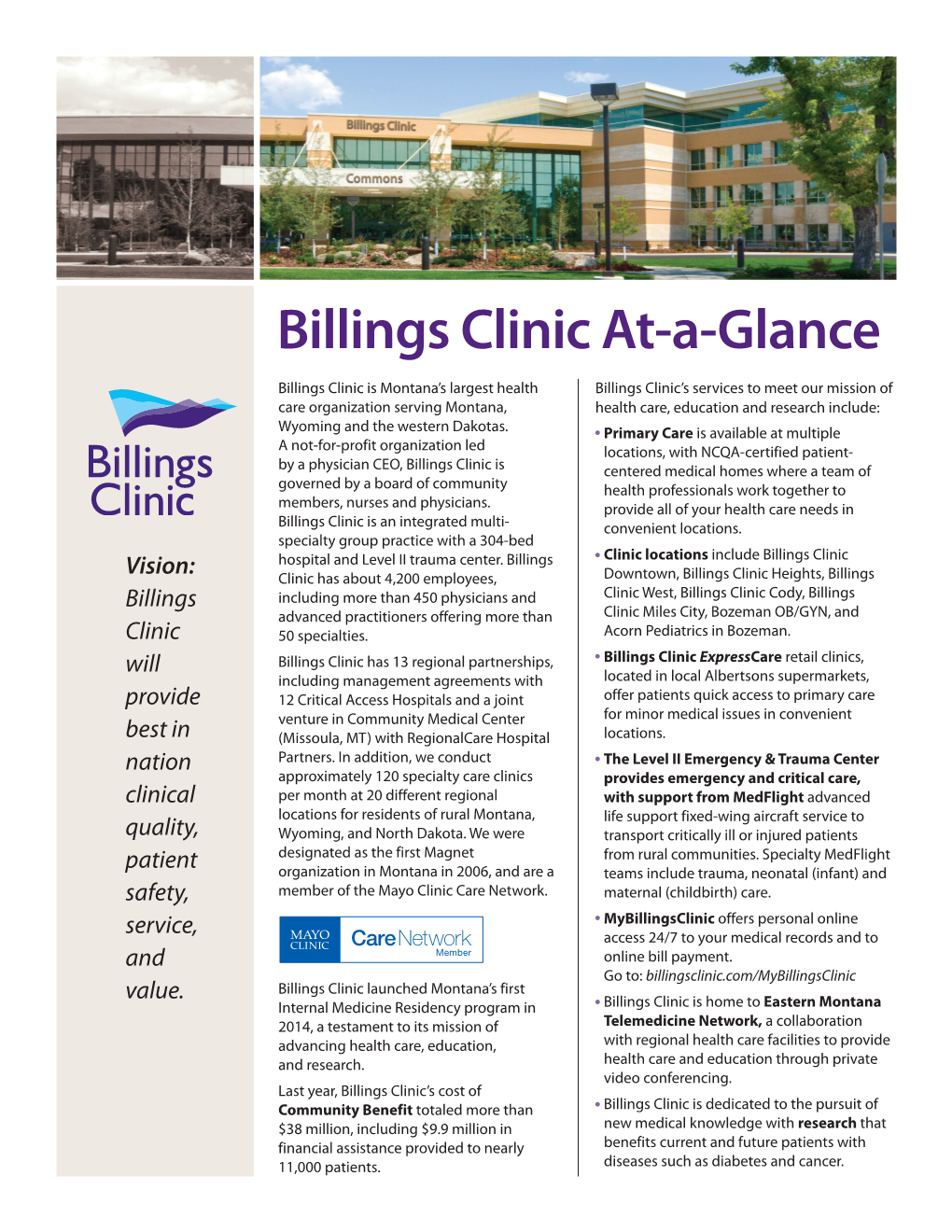 Billings Clinic At-A-Glance