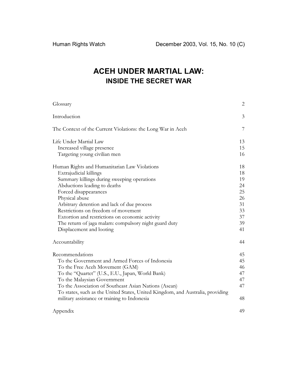 Aceh Under Martial Law: Inside the Secret War