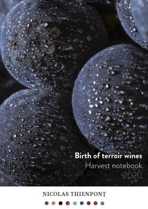 Birth of Terroir Wines Harvest Notebook 2020 Climatology of the 2020 Vintage