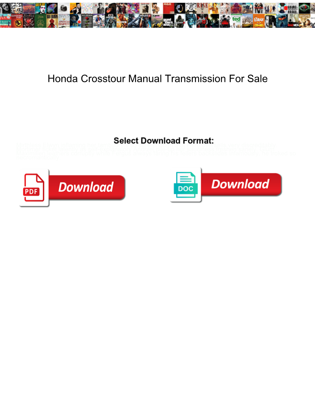 Honda Crosstour Manual Transmission for Sale