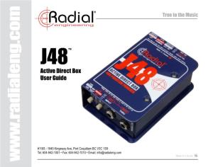 J48™ Active Direct Box User Guide
