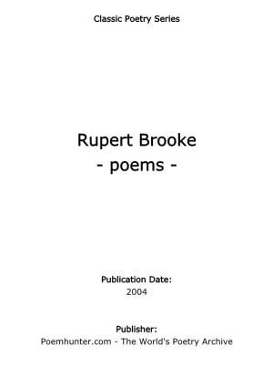 Rupert Brooke - Poems