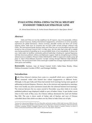Evaluating India-China Tactical Military Standoff Through Strategic Lens