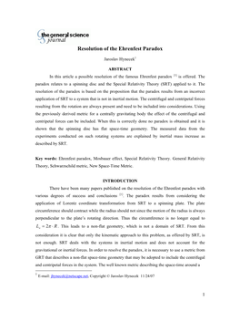 Resolution of the Ehrenfest Paradox