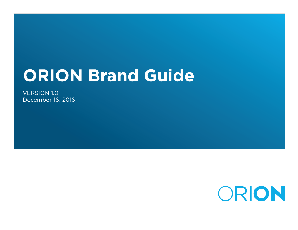 ORION Brand Guide