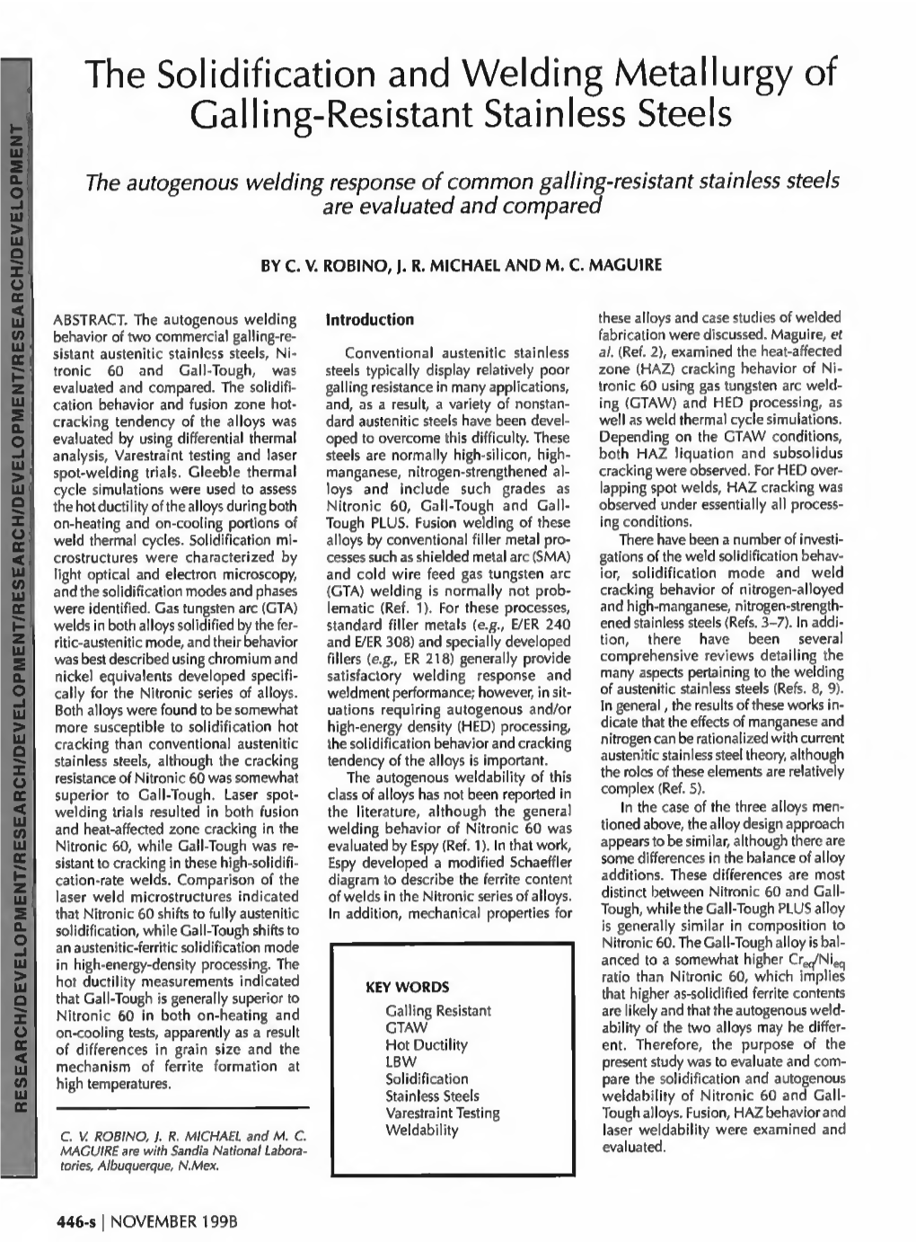 Welding Journal 53(12): 548-S Agram for Stainless Steel Weld Metal