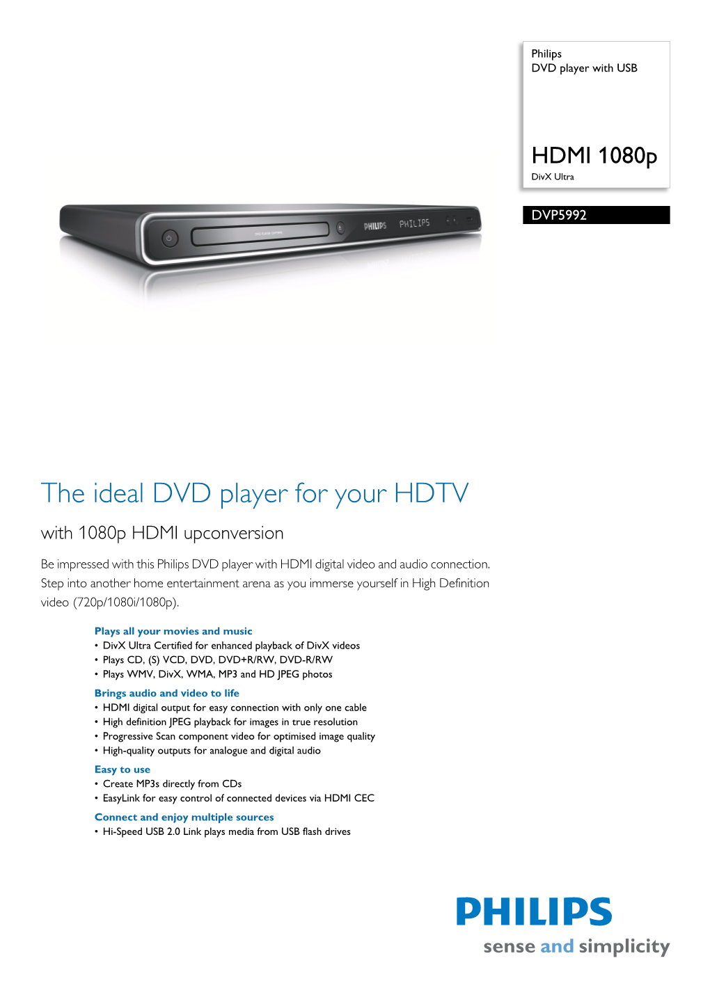 DVP5992/37 Philips DVD Player With