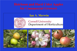 Heirloom and Hard Cider Apples for Commercial Growers
