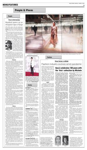 People & Places NEWS/FEATURES Fashion Industry Evolves Amid