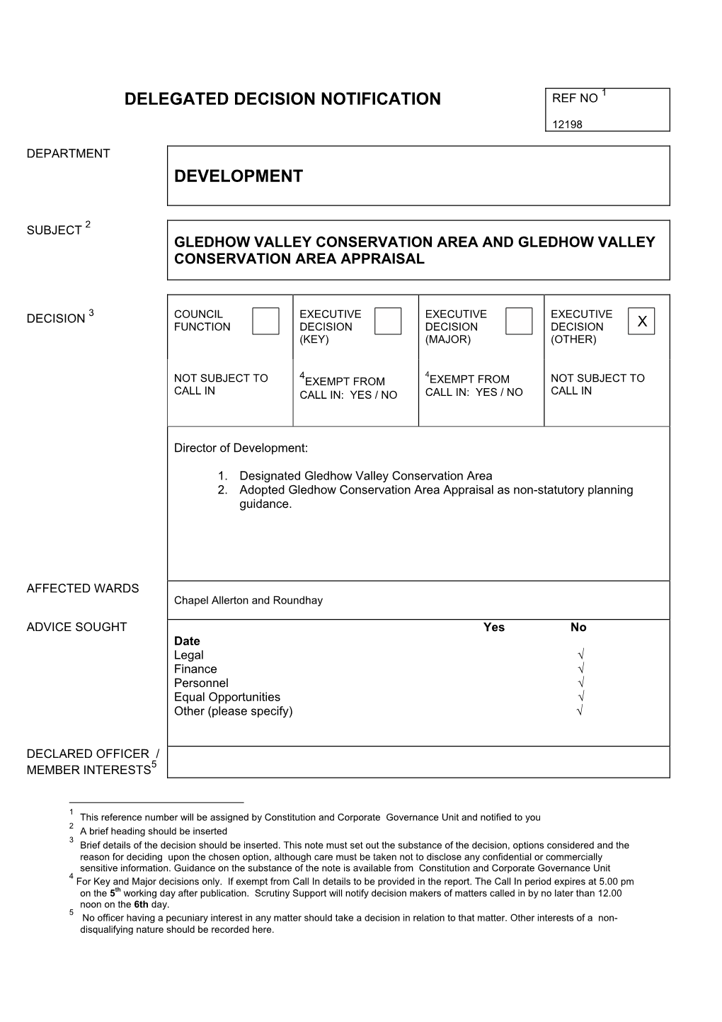 Delegated Decision Notification Ref No 1